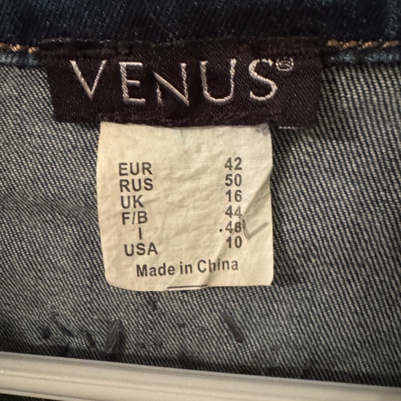 Venus Medium Wash Denim Jacket w Navy/Copper/Silver Rhinestone Designs - Picture 5 of 5